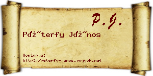 Péterfy János névjegykártya