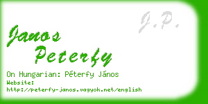 janos peterfy business card